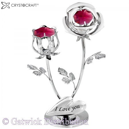 SPECIAL - Crystocraft Mini Rose & Bud I Love You