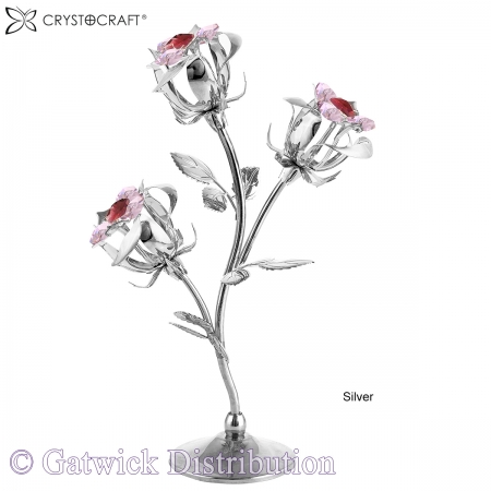 SPECIAL - Crystocraft Triple Rose - Silver