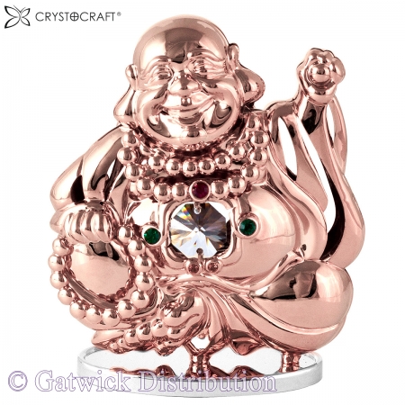 SPECIAL - Crystocraft Laughing Buddha - Rose Gold
