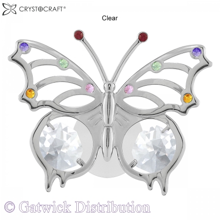 SPECIAL - Crystocraft Angelwing Butterfly - Suction Cup - Silver-Clear/Mix