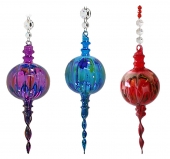 Painted Baubles - Shape 518 - Set of 3 - beaded