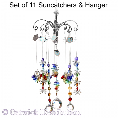 Chakra 1 Suncatcher Collection - Set of 11 with Hanger