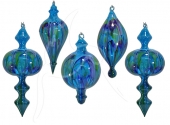 Painted Baubles - Blue - Set of 5