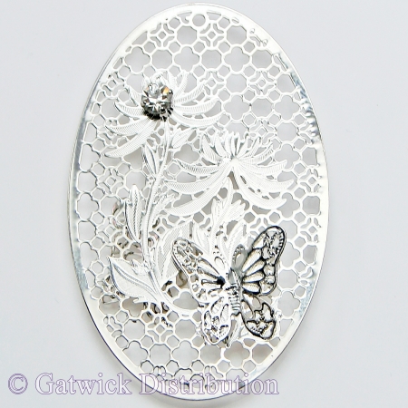 SPECIAL - Filigree Butterfly Oval - pkt of 10