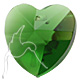 Hearts - 10mm Moss Green - Tray of 50 - Star Crystals