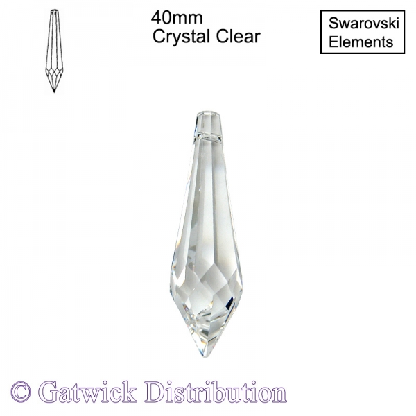 Swarovski Strass Icicle Drop - 40mm - CL