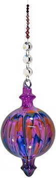 Painted Bauble - Shape 525 - Purple - beaded