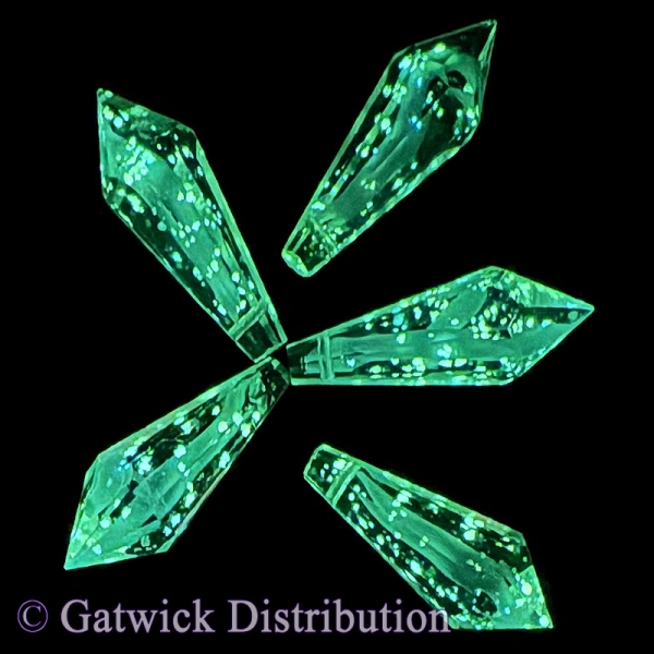 Star Crystals - Point - 38mm - Aqua - Luminous