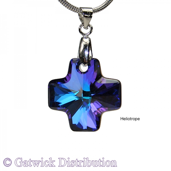 Swarovski Necklace - Celtic Cross - Heliotrope