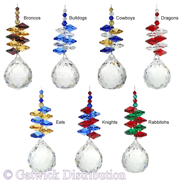 Rugby Lucky Charm Suncatcher Collection - Set of 15 with Stand