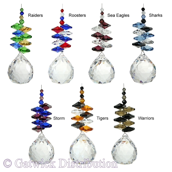 Rugby Lucky Charm Suncatcher Collection - Set of 15 with Stand