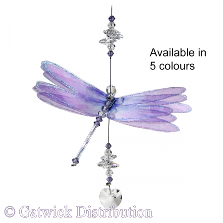 Pastel Dragonfly with Heart