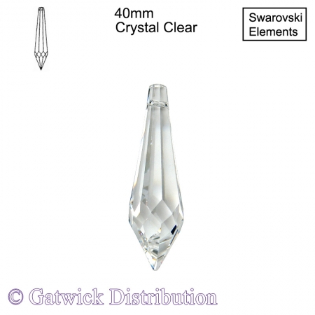 SPECIAL - Swarovski Strass Icicle Drop - 40mm - CL