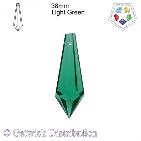 Star Crystals Point - 38mm - Light Green