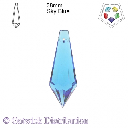 Star Crystals Point - 38mm - Sky Blue