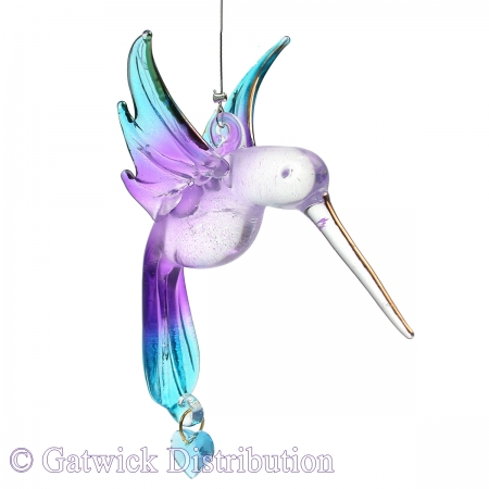 SPECIAL - Pastel Hummingbird with Crystal Heart