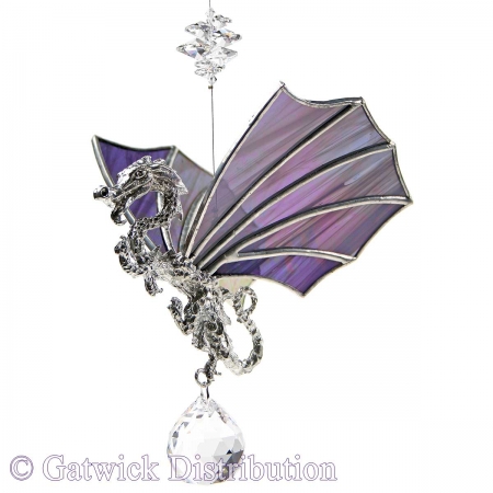 Leadlight Hanging Dragon - Purple
