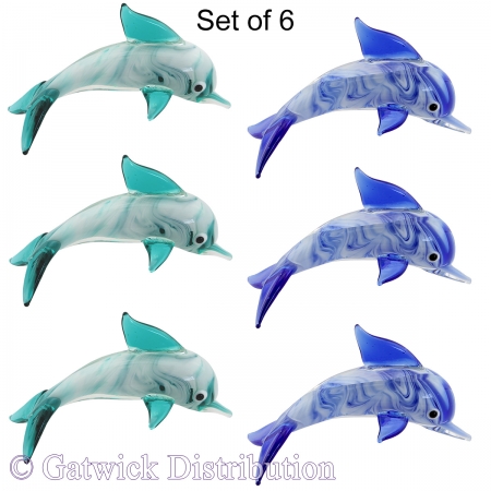 Marble Dolphins - Set of 6