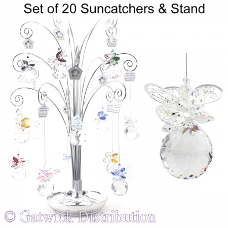 SPECIAL - Butterfly Sphere Suncatcher - Set of 20 with FREE Stand