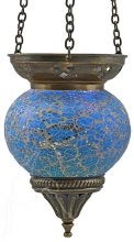 SPECIAL - Turkish Mosaic Hanging Tealight - Medium - Turquoise