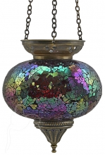 Turkish Mosaic Hanging Tealight - Large - Fuchsia
