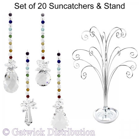 Chakra Galaxy Suncatcher - Set of 20 with FREE Stand