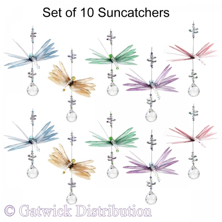 Pastel Dragonfly Suncatcher - Set of 10