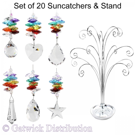 Chakra Mini Suncatchers - Set of 20 incl. FREE STAND