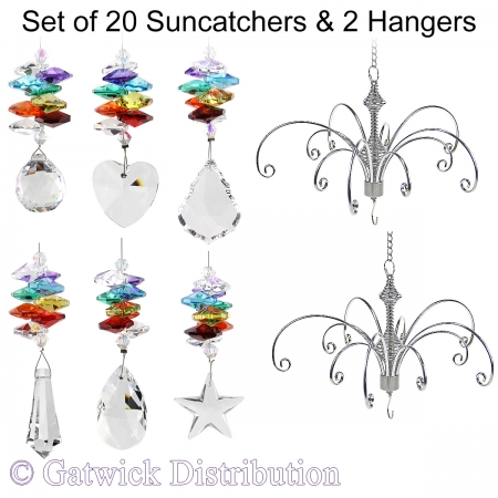 Chakra Minis Suncatchers - Set of 20 with 2 FREE Hangers