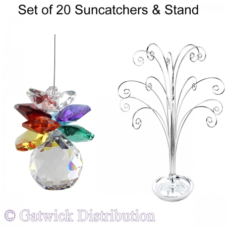 Chakra Cluster Suncatcher - Set of 20 with FREE Stand