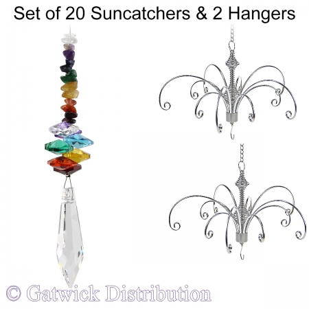 Rainbow Icicle Suncatcher - Set of 20 with 2 FREE Hangers