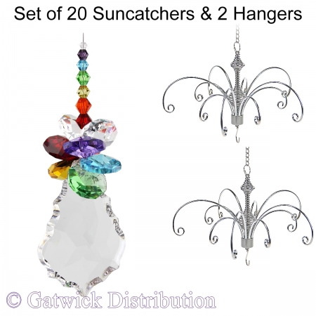 Rainbow Starburst Suncatcher - Set of 20 with 2 FREE Hangers