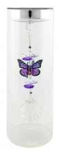 SPECIAL - 20cm Candleholder with Suncatcher - Silver Top - Purple