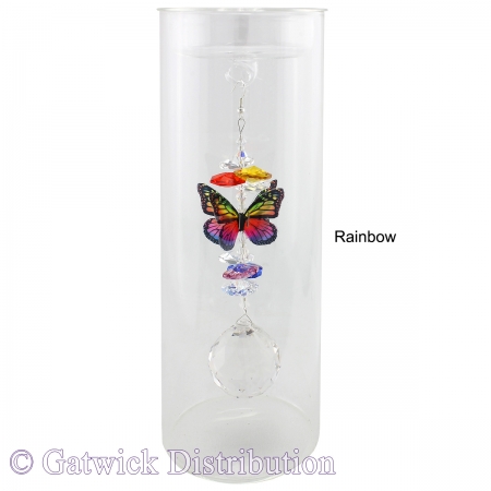 SPECIAL - 20cm Candleholder with Suncatcher - Clear Top - Rainbow