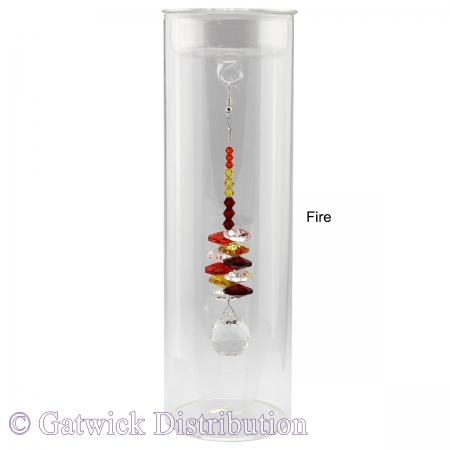 SPECIAL - 20cm Candleholder with Suncatcher - Clear Top - Fire