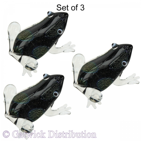 SPECIAL - Dichroic Glass Frog - Set of 3