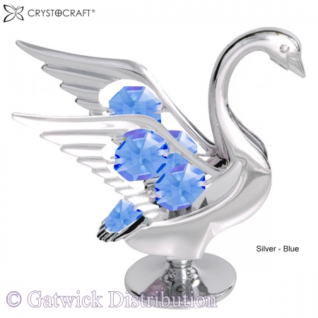 SPECIAL - Crystocraft Swan - Silver - Blue
