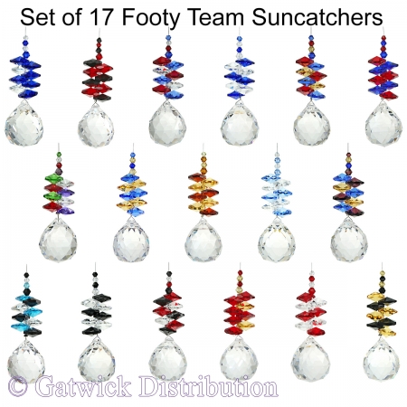 Footy Lucky Charm Suncatcher Collection - Set of 17