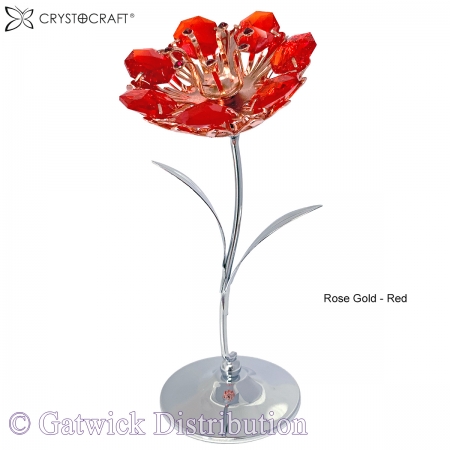 SPECIAL - Crystocraft Sunflower - Rose Gold - Red