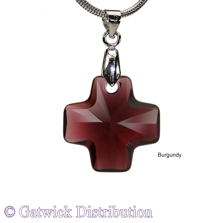 Swarovski Necklace - Celtic Cross - Burgundy