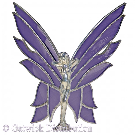 Leadlight Standing Fairy - Purple